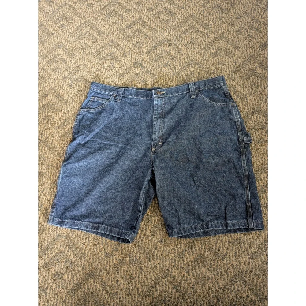 Wrangler Mens Blue Denim Carpenter Shorts Size 42 64WC5DI Utility Workwear